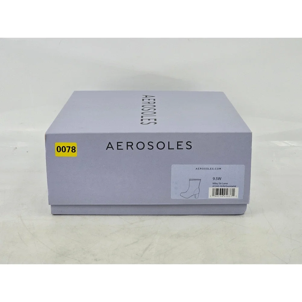Aerosoles Miley Ankle Boots Womens 9.5W Gunmetal Glitter Stretch - New